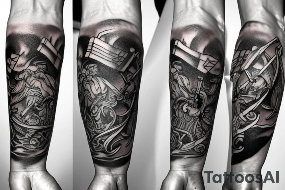 viking theme on forearm tattoo idea