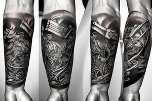 viking theme on forearm tattoo idea
