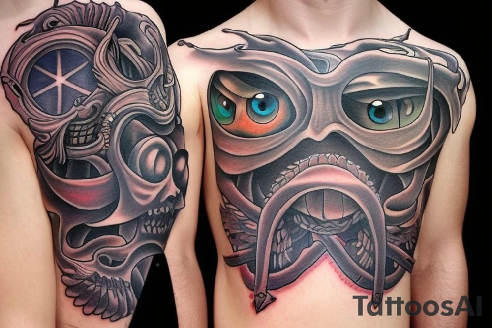 sword with many eyes on it tattoo idea