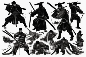 Ghost of Tsushima in a fighting stance tattoo idea