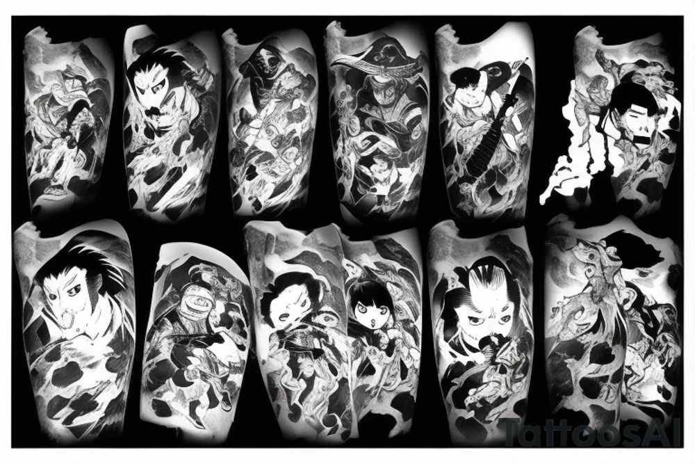 Ghost of Tsushima in a fighting stance tattoo idea