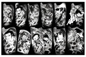 Ghost of Tsushima in a fighting stance tattoo idea