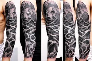 Ghost of Tsushima in a fighting stance tattoo idea