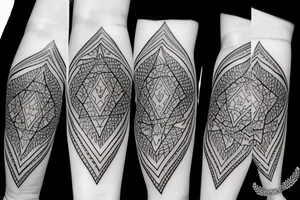 hati and igrassil on upper arm tattoo idea