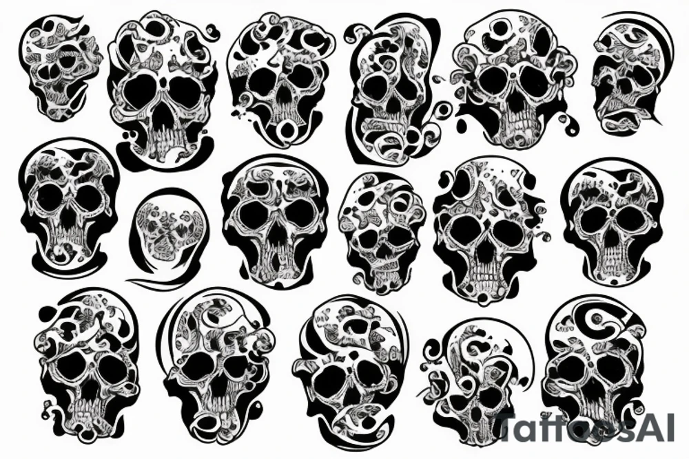 sea of skulls tattoo idea