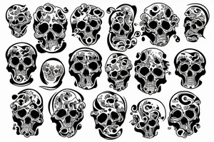 sea of skulls tattoo idea