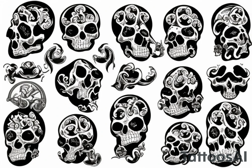 sea of skulls tattoo idea