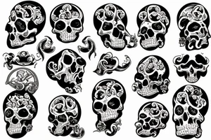 sea of skulls tattoo idea