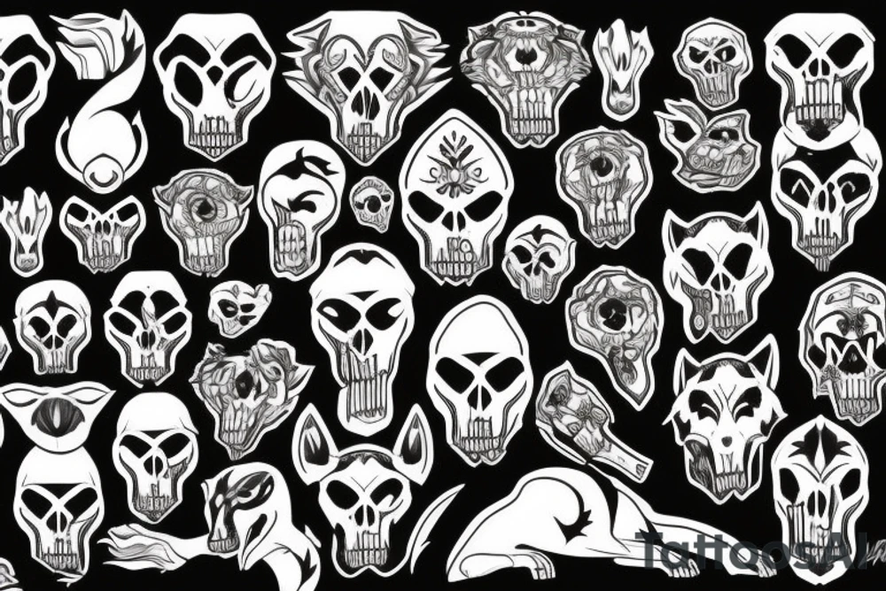 wolf skulls tattoo idea