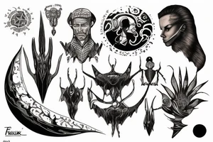 A tattoo from Frank Herbert’s Dune in the desert tattoo idea