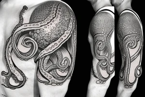 An octopus wearing a diving helmet tattoo idea