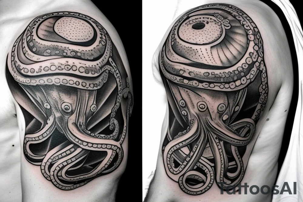 An octopus wearing an antique diving helmet tattoo idea An octopus wearing an antique diving helmet tattoo idea