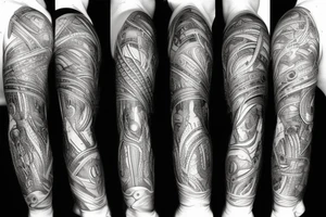 Arm implants tattoo idea