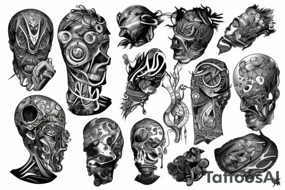 Arm implants tattoo idea