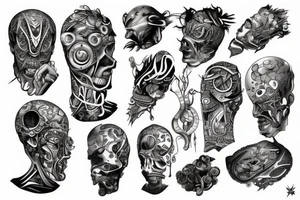 Arm implants tattoo idea