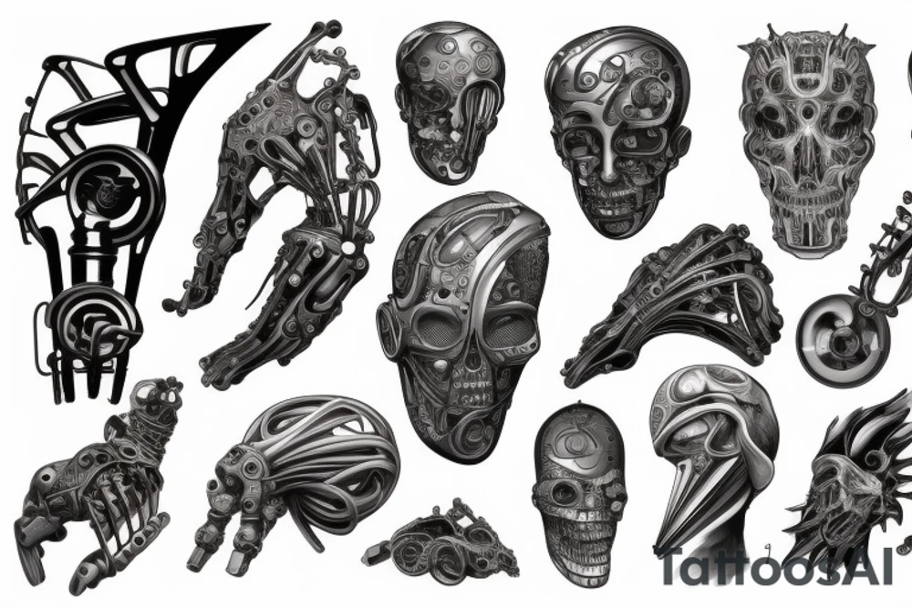 Biomechanical technology tattoo idea