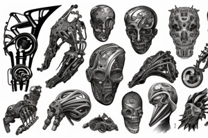 Biomechanical technology tattoo idea