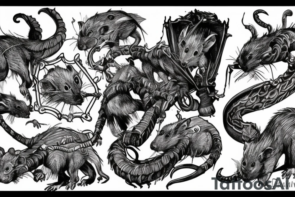 Skaven, Skryre, Warlock engineer, rat swarm tattoo idea