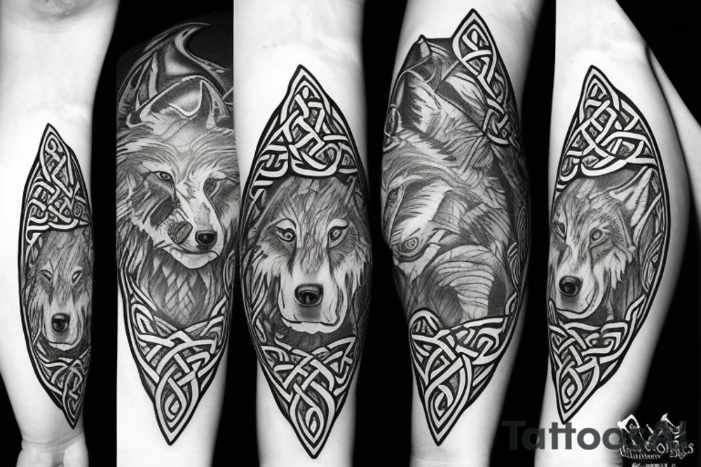Celtic/nordic wolf tattoo idea