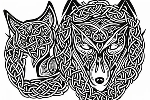 Celtic/nordic wolf over the shoulder tattoo idea