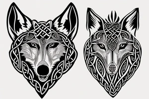 Celtic/nordic wolf over the shoulder chest tattoo idea