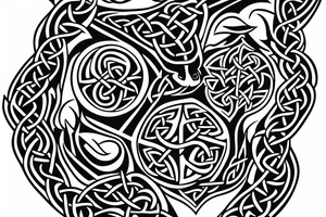 celtic wolf over the shoulder chest tattoo idea