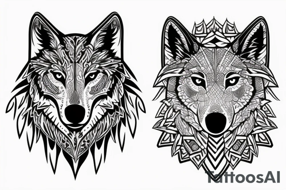 nordic wolf over the shoulder chest tattoo idea