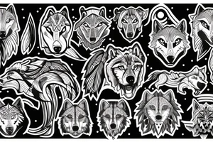nordic wolf over the shoulder to 
chest tattoo idea