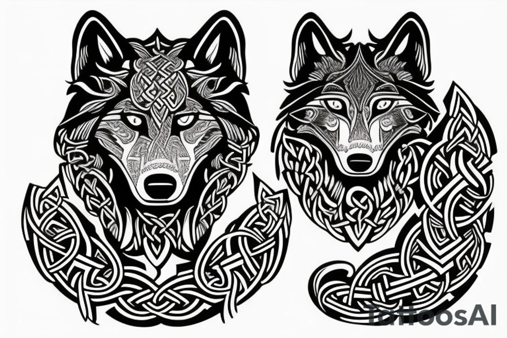 celtic/nordic wolf hybrid tattoo idea