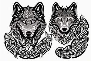 celtic/nordic wolf hybrid tattoo idea