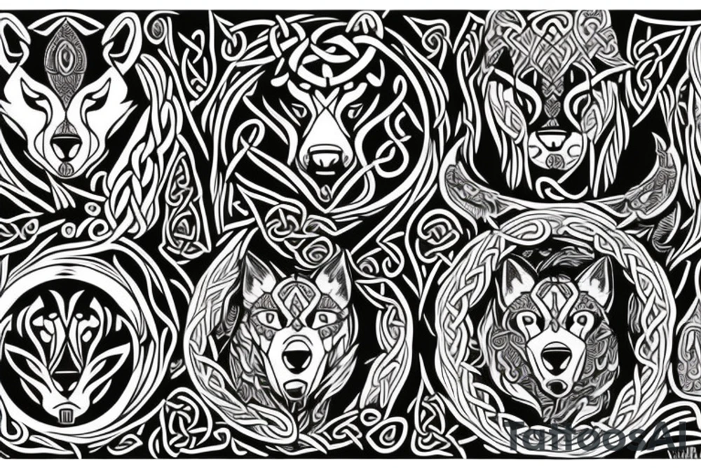 celtic/nordic wolf hybrid tattoo idea