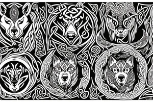celtic/nordic wolf hybrid tattoo idea