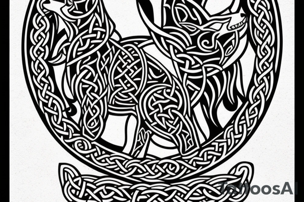 celtic/viking wolf hybrid starting from the back and coming over the shoulder to the chest tattoo idea