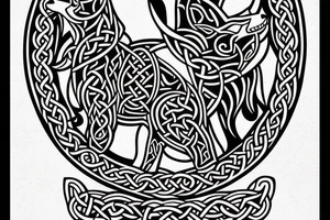 celtic/viking wolf hybrid starting from the back and coming over the shoulder to the chest tattoo idea