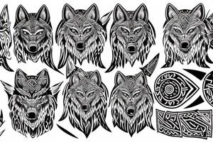 viking wolf starting from the back and coming over the shoulder to the chest tattoo idea