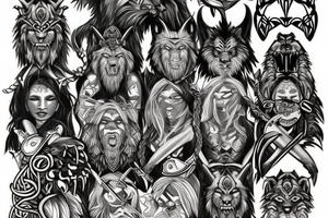 viking werewolf tattoo idea