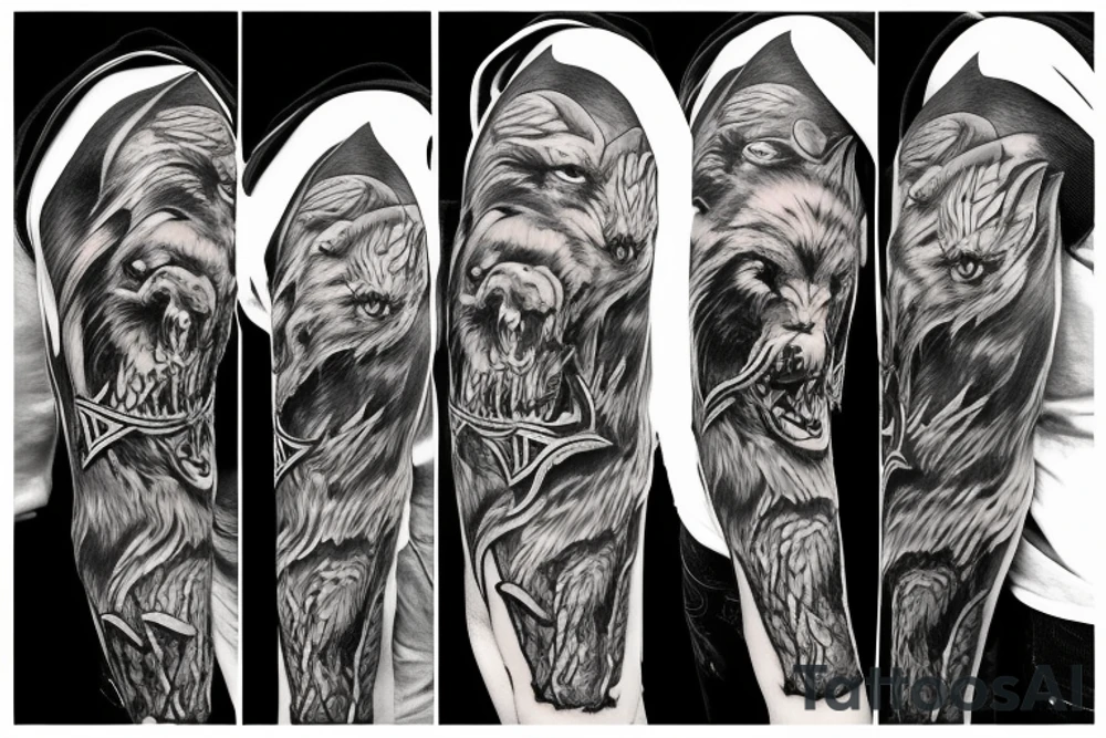 viking werewolf tattoo idea