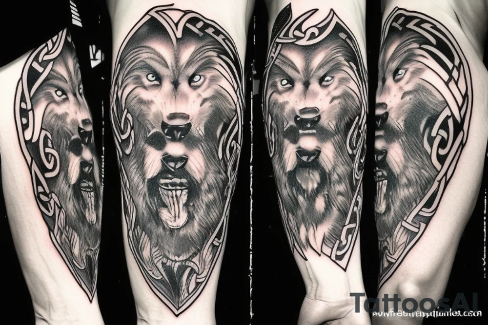 viking werewolf tattoo idea
