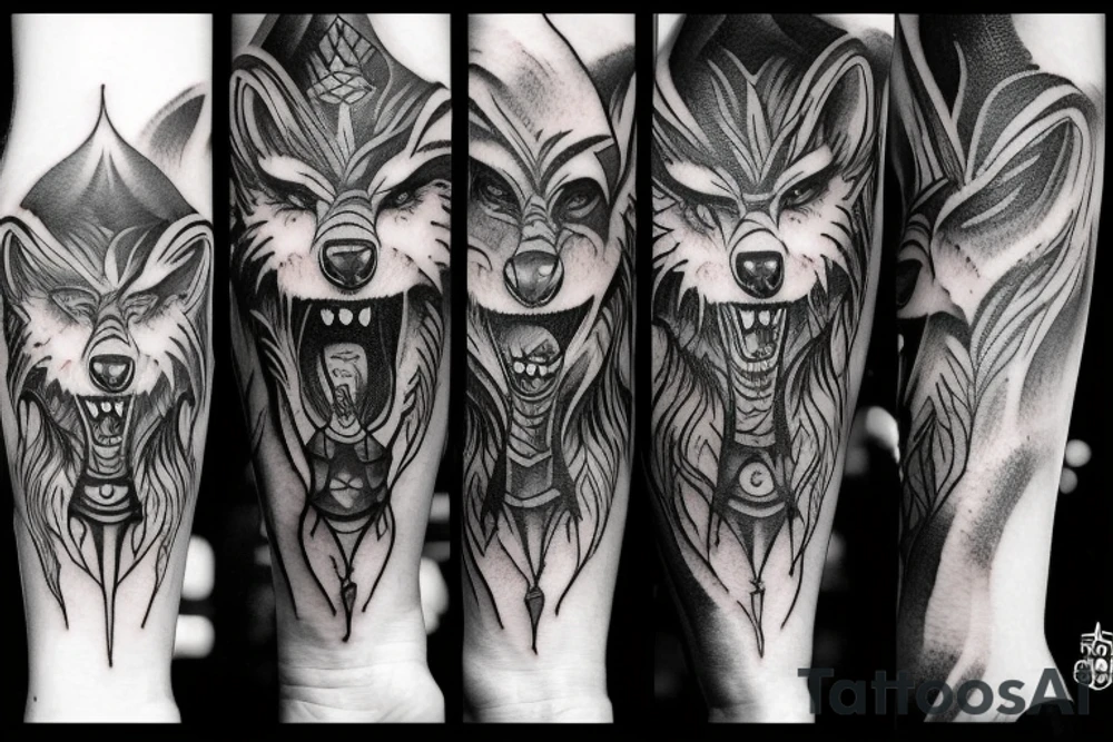 fenirir werewolf tattoo idea