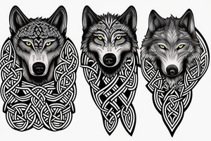 celtic and nordic blended wolf tattoo idea