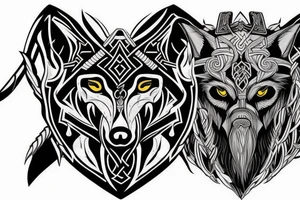 viking wolf Pauldron tattoo idea