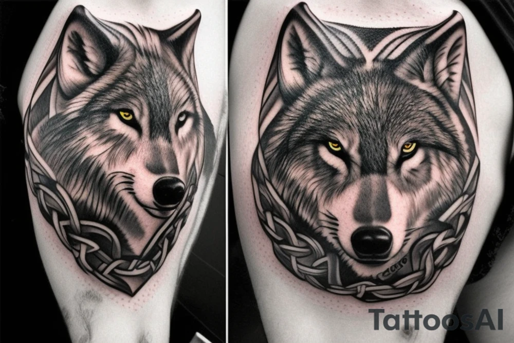 viking wolf Pauldron tattoo idea