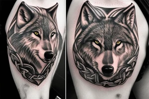 viking wolf Pauldron tattoo idea