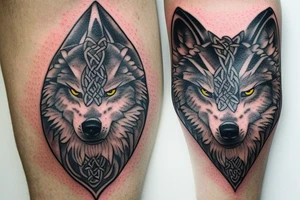 celtic wolf Pauldron tattoo idea