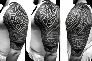 celtic wolf Pauldron tattoo idea