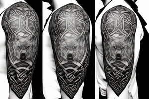 celtic wolf gorget tattoo idea