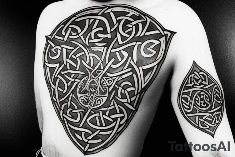 celtic wolf gorget tattoo idea