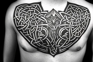 celtic wolf pauldron tattoo idea