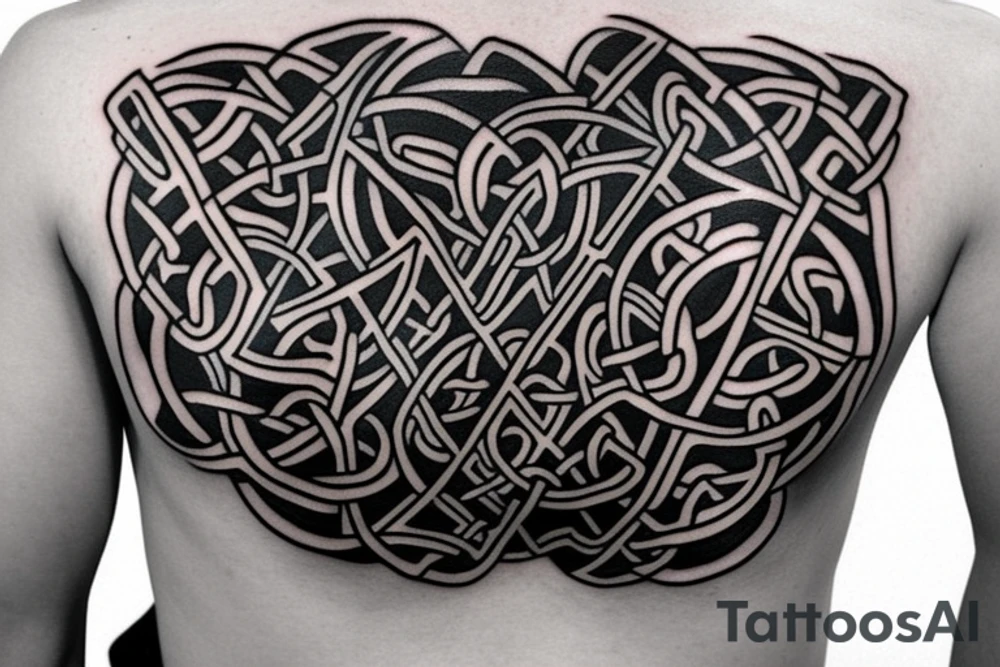 celtic wolf pauldron tattoo idea