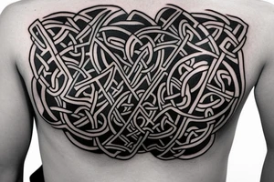 celtic wolf pauldron tattoo idea